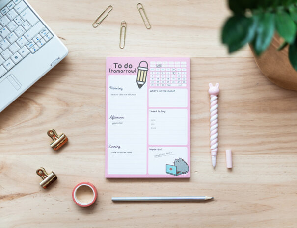 familieplanner Pusheen A5 papier roze/wit 54 vellen