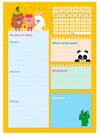 familieplanner Friends A5 papier geel 54 vellen