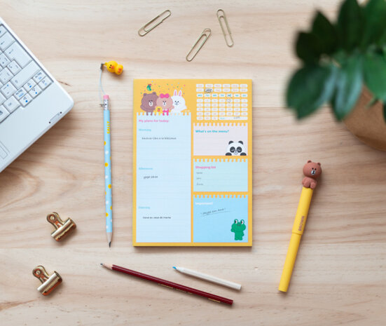 familieplanner Friends A5 papier geel 54 vellen