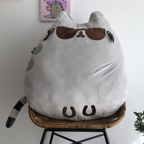 vloerkussen Pusheen Cool 90 cm polyester grijs