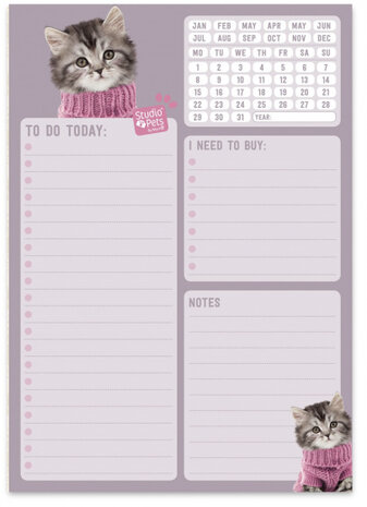 familieplanner Studio Pets A5 papier roze 54 vellen