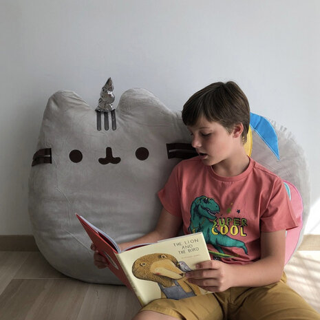 vloerkussen Pusheen Unicorn 100 cm polyester grijs