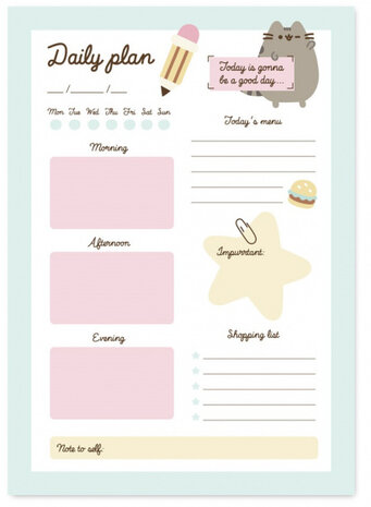 familieplanner Pusheen A5 papier groen/wit 54 vellen