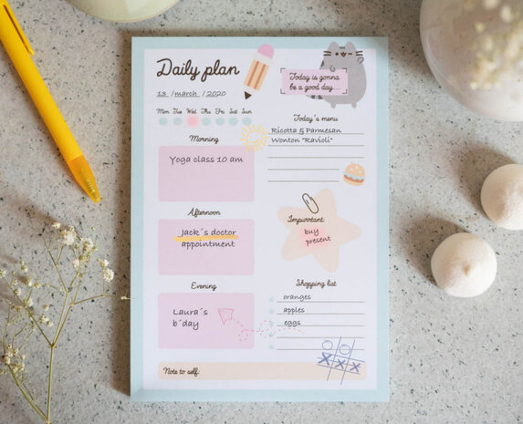 familieplanner Pusheen A5 papier groen/wit 54 vellen