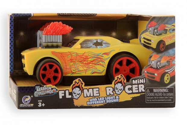 raceauto Flame Racer junior 18 cm geel