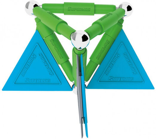 magneetspeelgoed Stix staal groen/blauw 20-delig