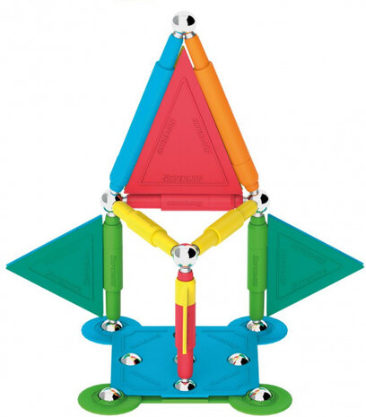 magneetspeelgoed Colorstix staal rood/geel 40-delig
