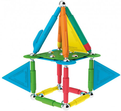 magneetspeelgoed Colorstix staal rood/geel 50-delig