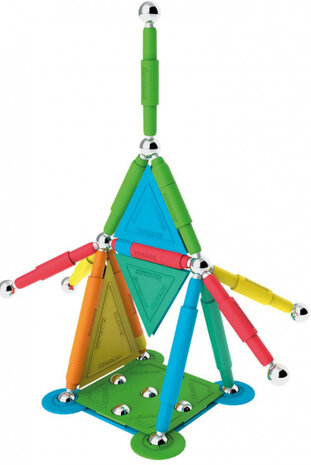 magneetspeelgoed Colorstix staal rood/geel 50-delig