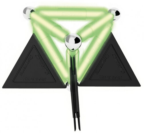 magneetspeelgoed Glowstix staal zwart/groen 20-delig