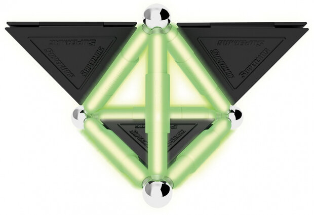magneetspeelgoed Glowstix staal zwart/groen 20-delig