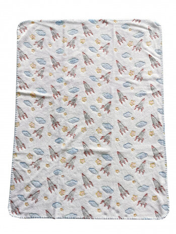 babydeken 75 x 100 cm junior polyester/flanel wit