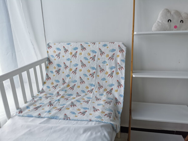 babydeken 75 x 100 cm junior polyester/flanel wit