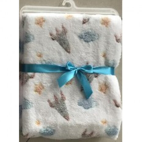 babydeken 75 x 100 cm junior polyester/flanel wit