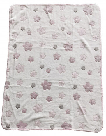 babydeken Rainbow 75 x 100 cm junior fleece/flanel roze