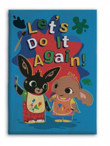 deken Let&#039;s Do It Again junior 110 x 140 cm fleece blauw