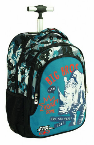 trolleyrugzak junior 24,5 liter polyester blauw/zwart