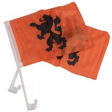 Autovlaggen 2 stuks oranje/zwart 20 x 30 cm