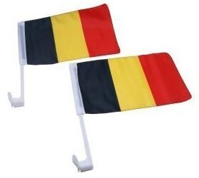 Autovlag 20 x 30 cm rood/geel/zwart 2 stuks