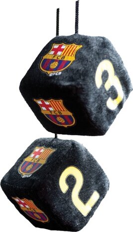 spiegelhanger dobbelstenen FC Barcelona 6 x 6 x 6 cm zwart