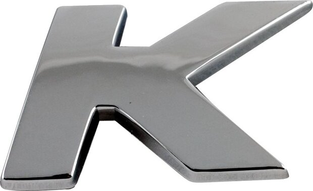 plakletter K chroom 25 x 15 mm per stuk