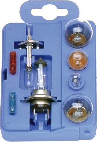 reservelampenset auto H1 + H7 12 Volt 8-delig