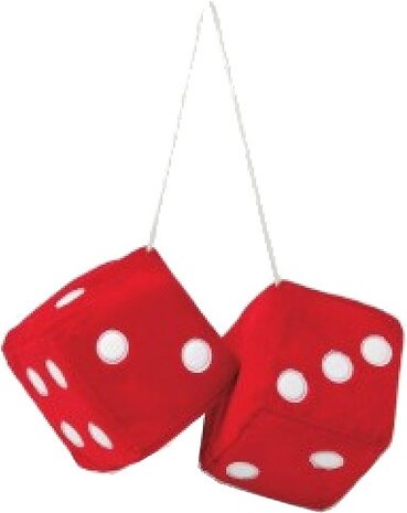spiegelhanger dobbelstenen 9 x 9 x 9 cm rood