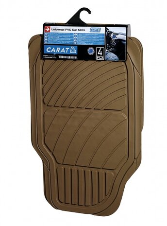 automattenset Carat universeel PVC beige 4-delig