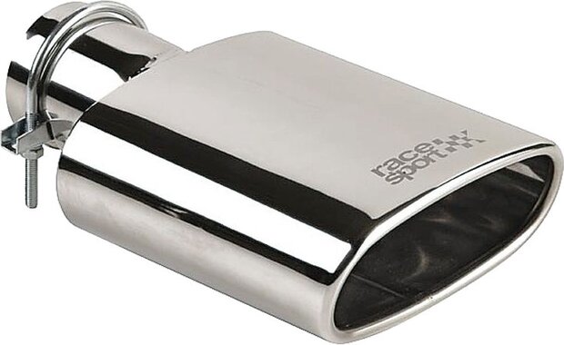 uitlaatsierstuk ovaal 48-65 mm 24 cm RVS zilver
