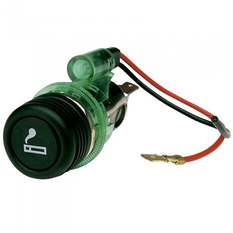 sigarettenaansteker met verlichting 12V 28-29 mm groen