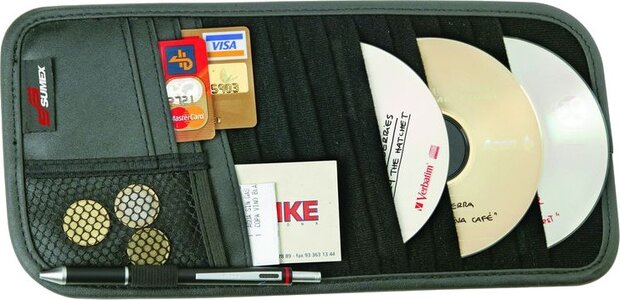 zonneklep organizer 33 x 16 cm zwart