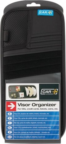 zonneklep organizer 33 x 16 cm zwart