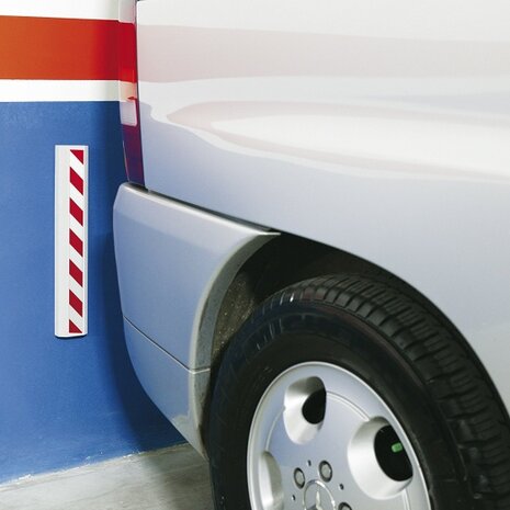 stootranden Garage 45 x 7,5 cm foam rood/wit 2 stuks