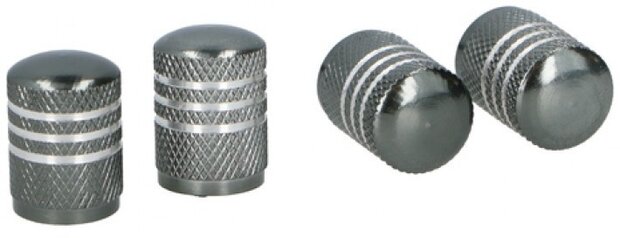 ventieldoppen AV aluminium zilvergrijs 4 stuks