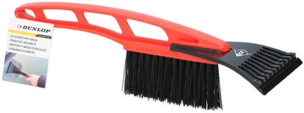 ijskrabber met borstel 10 x 31 cm rood