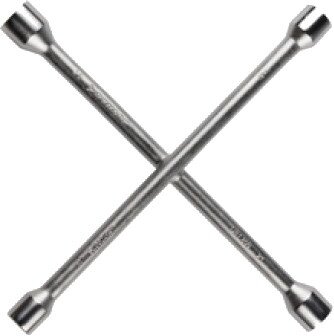 kruissleutel 17-19-21-23 mm staal 27 x 27 cm zilver