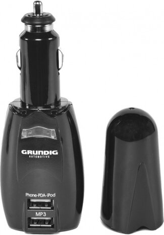 autolader USB 12/24/230 Volt 0,5/1 Amp&egrave;re zwart