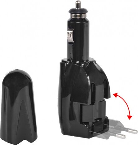 autolader USB 12/24/230 Volt 0,5/1 Amp&egrave;re zwart