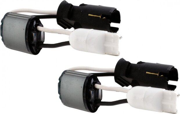 ontstoringskabel voor T10 fitting 2 stuks zwart/wit