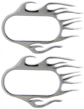 embleem Vlammend chroom 118 x 75 mm 2 stuks