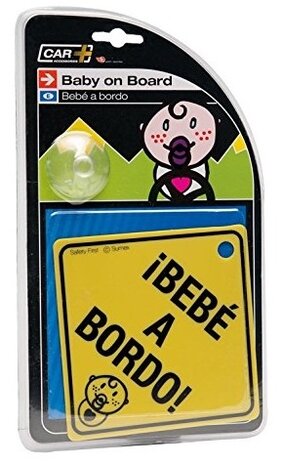 bordje Beb&eacute; a Bordo! spaans 12,5 x 12,5 cm geel