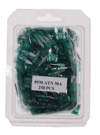 autozekeringen mini 30A groen 250 stuks
