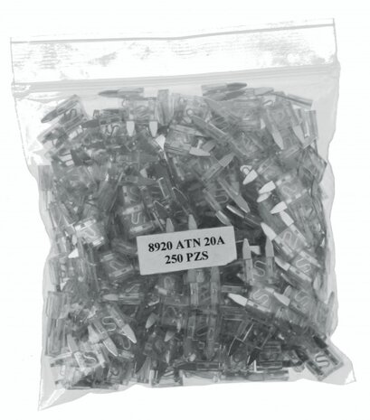 autozekeringen mini 25A transparant 250 stuks