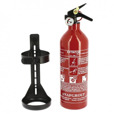 brandblusser met manometer en houder 1 kg rood 30 cm