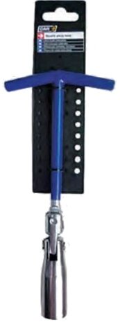 bougiesleutel T-greep 21 cm staal 16 mm blauw