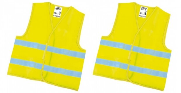 gevarendriehoeken met veiligheidshesjes 4-delig