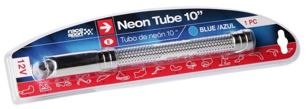 neonlamp met aluminium grill 12 Volt 25 cm blauw licht