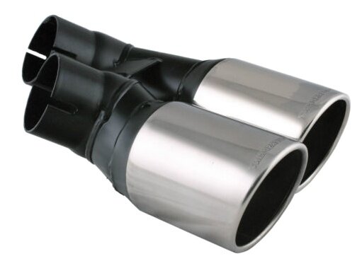 uitlaatsierstuk dubbel GTI-look 69 mm 27 cm RVS zilver
