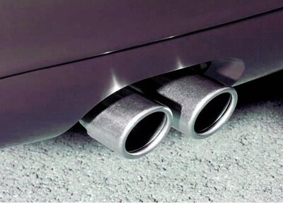 uitlaatsierstuk dubbel GTI-look 69 mm 27 cm RVS zilver