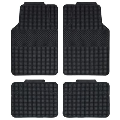 automattenset Indiana uni rubber zwart 4-delig